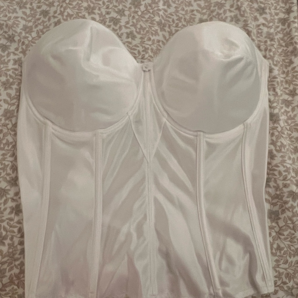 Dominique Satin White Bustier